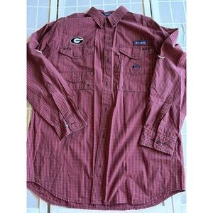 Columbia Super Bonehead XLGeorgia Bulldogs PFG Fishing Long Sleeve Shirt Red Blk